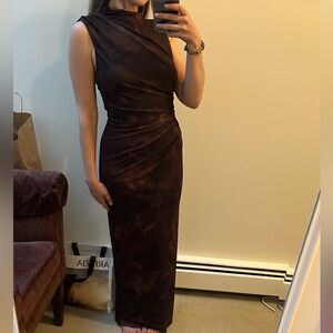 ZARA PRINTED DRAPED
TULLE DRESS